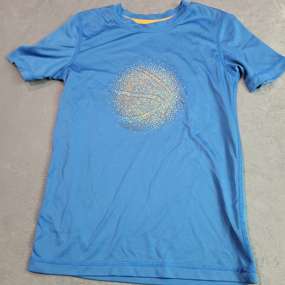 All in Motion Shirt Boys S 6/7 Blue Basketball‎ Graphic Active Short Sleeve Tee